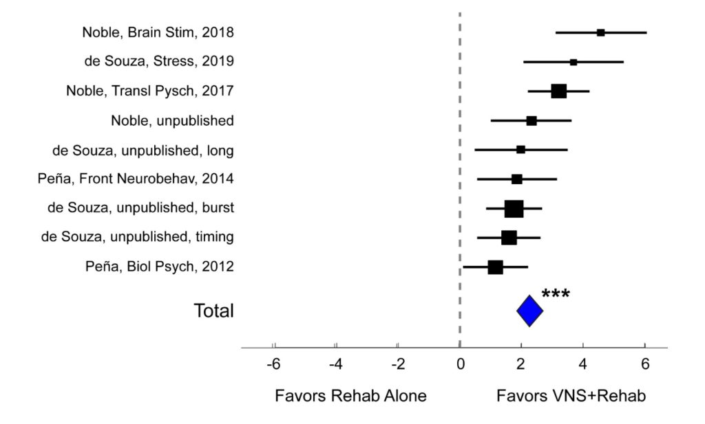 Comparison graph illustrating the growing interest of VNS with rehab