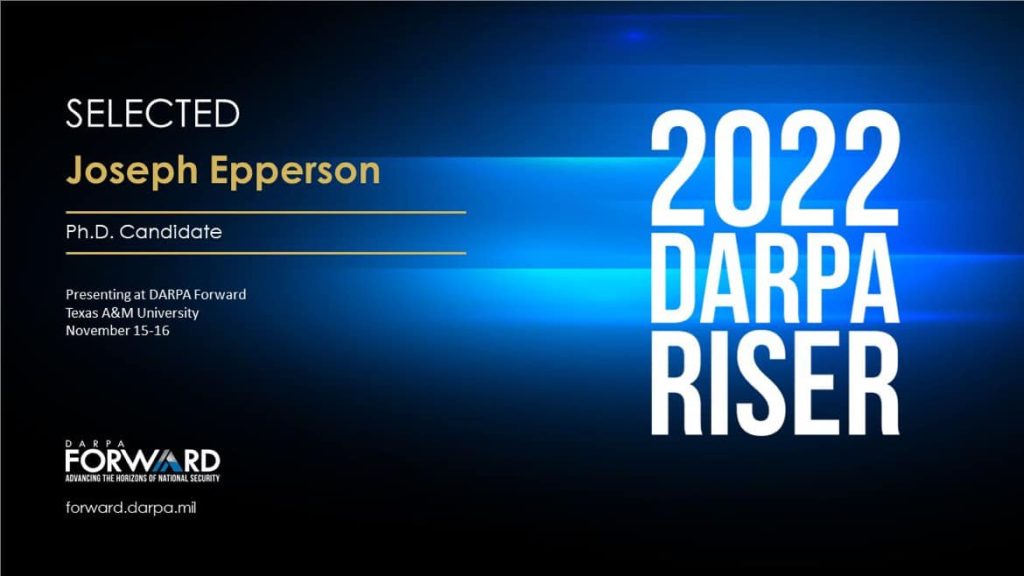 Joseph Epperson, 2022 DARPA Riser