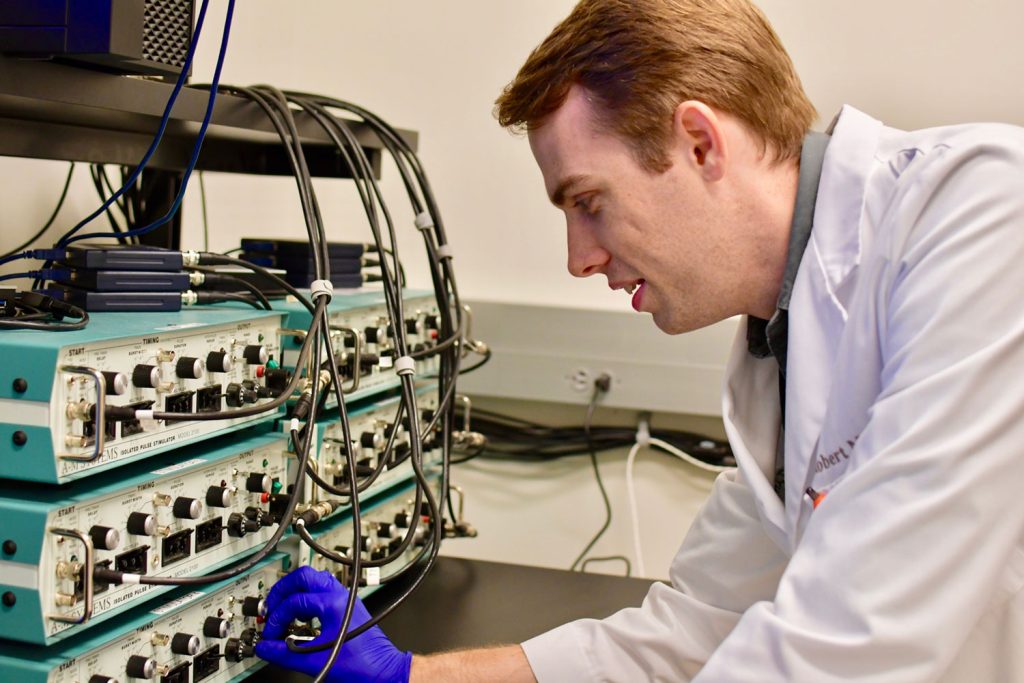 Robert Morrison working in a research lab